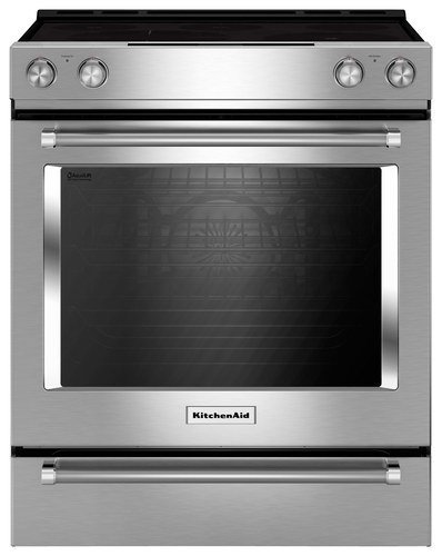 KitchenAid - 7.1 Cu. Ft. Self-Cleaning Slide-In Electric Convection Range - Stainless steel