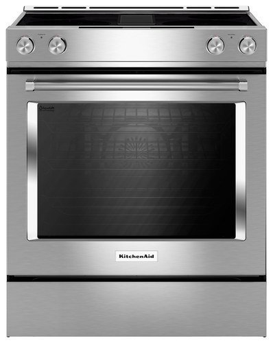 KitchenAid - 6.4 Cu. Ft. Self-Cleaning Slide-In Electric Convection Range - Stainless steel 1