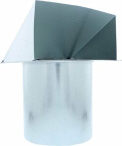 Zephyr - Duct 6 In. Round Exhaust Cap with Damper & Bird Screen for Range Hood - Silver