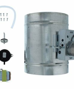 Zephyr - Duct 8 In. Universal Make-Up Air Damper Kit for Range Hood - Silver