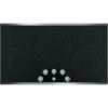 GE Profile - 36" Built-In Electric Cooktop - Stainless Steel on Black 1