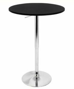 LumiSource - Adjustable Bar Table - Black/Silver