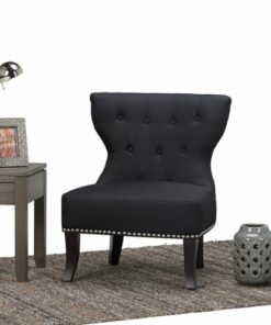 Simpli Home - Kitchener Traditional Slipper Chair - Charcoal