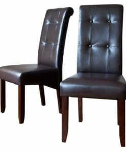 Simpli Home - Cosmopolitan Parson Chairs (2-Pack) - Dark Brown