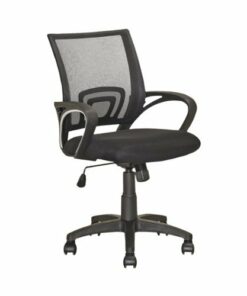 CorLiving - 5-Pointed Star Linen Fabric Office Chair - Black
