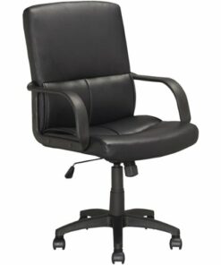 CorLiving - 5-Pointed Star Foam and Leatherette Office Chair - Black