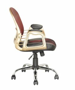 CorLiving - Workspace 5-Pointed Star Leatherette and Mesh Office Chair - Silver/Red