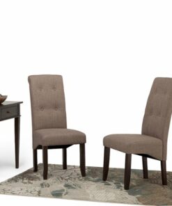 Simpli Home - Cosmopolitan Polyester & Wood Dining Chairs (Set of 2) - Light Mocha