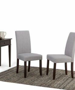 Simpli Home - Acadian Parson Polyester Fabric Dining Chairs (Set of 2) - Dove Gray