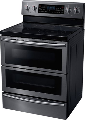 Samsung - Flex Duo™ 5.9 Cu. Ft. Self-Cleaning Freestanding Fingerprint Resistant Double Oven Electric Convection Range - Black Stainless Steel