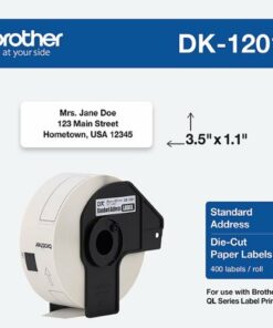 Brother - DK-1201 1.1 in x 3.5 in (29 mm x 90.3 mm) Standard Address Paper Labels (400 labels) - White