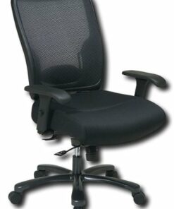 Office Star Products - Ergonomic Chair with Double Air Grid Back and Mesh Seat - Black