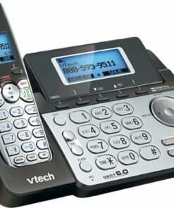 VTech - DS6151 DECT 6.0 Expandable 2-Line Cordless Phone with Digital Answering System and Dial-In Base - 1 Handset - Black