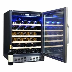 NewAir - 24" Built-In 52 Bottle Compressor Wine Fridge with Precision Digital Thermostat - Stainless Steel