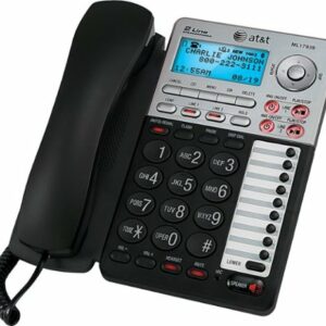 AT&T - ML17939 2-Line Corded Phone with Digital Answering System - Black/Silver