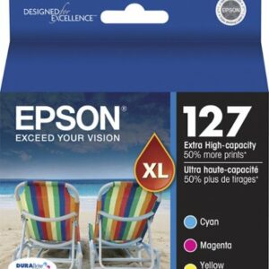 Epson - 127 XL 3-Pack High-Yield Ink Cartridges - Cyan/Magenta/Yellow