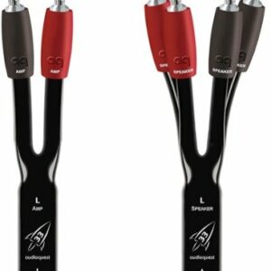 AudioQuest - Rocket 33 10' Pair Bi-Wire Speaker Cable, Silver Banana Connectors - Red/Black