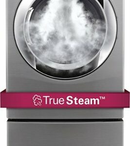 LG - SteamDryer 7.3 Cu. Ft. 9-Cycle Ultralarge Capacity Steam Electric Dryer - Graphite Steel