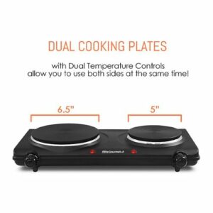 Elite Gourmet - Electric Double Cast Burner - Black