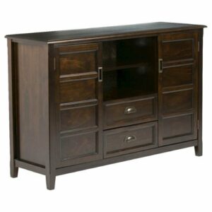 Simpli Home - Burlington TV Cabinet for Most TVs Up to 60" - Brown