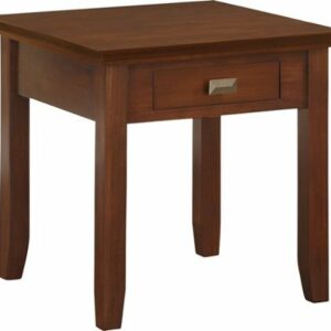 Simpli Home - Artisan Square Solid Pine Wood 1-Drawer End Table - Brown