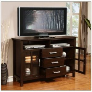 Simpli Home - Kitchener Tall TV Stand for Most Flat-Panel TVs Up to 55" - Walnut