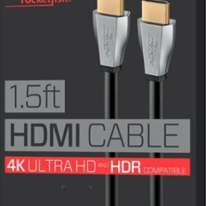 Rocketfish™ - 1.5' 4K UltraHD/HDR In-Wall Rated HDMI Cable - Black