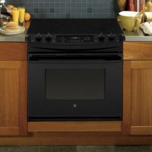 GE - 4.4 Cu. Ft. Self-Cleaning Drop-In Electric Range - Black