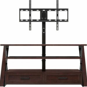 Whalen Furniture - 3-in-1 TV Stand for Most Flat-Panel TVs Up to 60" - Brown Cherry