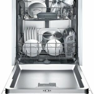 Bosch - 100 Series 24" Front Control Built-In Hybrid Stainless Steel Tub Dishwasher, 50dBA - Stainless Steel