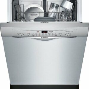 Bosch - 100 Series 24" Front Control Built-In Hybrid Stainless Steel Tub Dishwasher, 50dBA - Stainless Steel