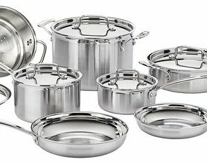 Cuisinart - MultiClad Pro 12-Piece Cookware Set - Steel