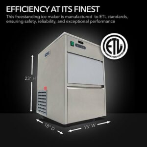 Whynter - 15" 44-Lb. Freestanding Icemaker - Stainless Steel