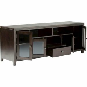 Simpli Home - Cosmopolitan TV Cabinet for Most TVs Up to 80" - Dark Coffee Brown