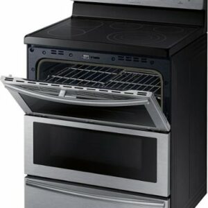 Samsung - Flex Duo 5.9 Cu. Ft. Self-Cleaning Freestanding Double Oven Electric Convection Range - Stainless Steel