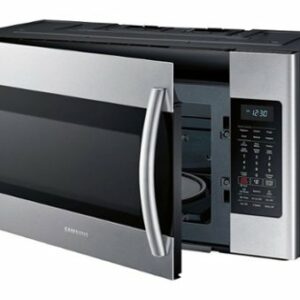 Samsung - 1.8 cu. ft.  Over-the-Range Fingerprint Resistant  Microwave with Sensor Cooking - Stainless Steel