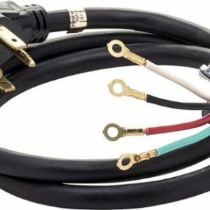 Smart Choice - 6' 30-Amp 4-Prong Dryer Cord with Eyelet Terminals - Black