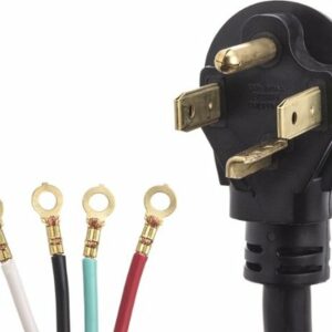 Smart Choice - 6' 30-Amp 4-Prong Dryer Cord with Eyelet Terminals - Black