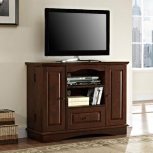 Walker Edison - Rustic Traditional TV Stand Cabinet for Most TVs Up to 50" - Brown