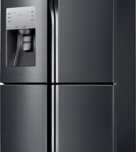 Samsung - 22.5 cu. ft. 4-Door Flex French Door Counter Depth Refrigerator with Convertible Zone - Black Stainless Steel