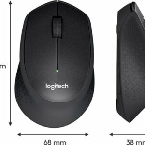 Logitech - MK345 Wireless Ergonomic Membrane Keyboard and Mouse Bundle for PC - Black/blue