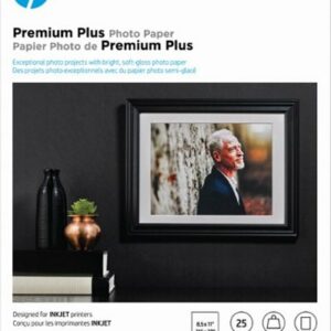 HP - Premium Plus Soft Glossy 8.5" x 11" Inkjet Photo Paper - 25 Count - White