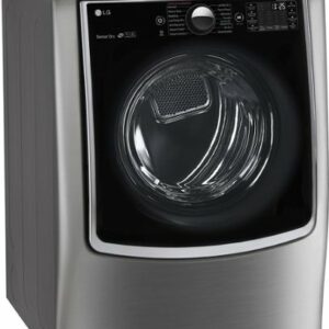 LG - 9.0 Cu. Ft. Smart Gas Dryer with Steam and Sensor Dry - Graphite Steel