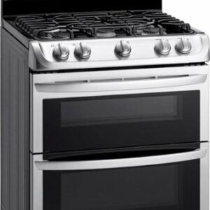 LG - 6.9 Cu. Ft. Freestanding Double Oven Gas True Convection Range with EasyClean and UntraHeat Power Burner - Stainless Steel