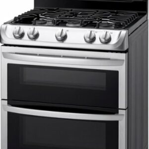 LG - 6.9 Cu. Ft. Freestanding Double Oven Gas True Convection Range with EasyClean and UntraHeat Power Burner - Stainless Steel