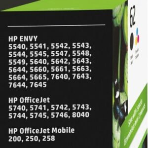 HP - 62 2-Pack Standard Capacity Ink Cartridges - Black & Tri-Color