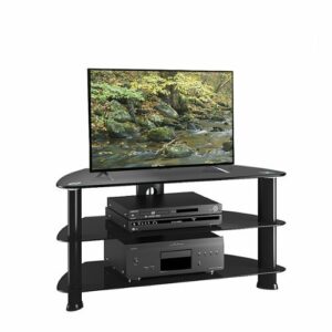 CorLiving - Glass TV Stand, for TVs up to 43" - Satin Black