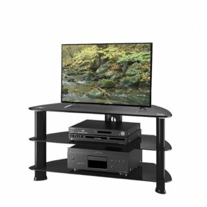 CorLiving - Glass TV Stand, for TVs up to 43" - Satin Black