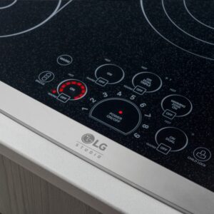 LG - STUDIO 30" Built-In Electric Cooktop with 5 Elements and Warming Zone - Stainless Steel