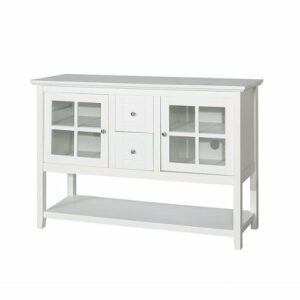 Walker Edison - Transitional TV Stand / Buffet for TVs up to 55" - White